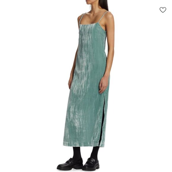 Loulou Studio Etinas Crushed Velvet Midi Dress in Aqua NWT - Picture 2 of 10